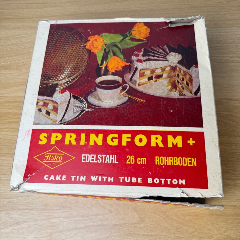 Fisko Springform Cake Tin 26cm‎ Edelstahl Silver West Germany Tube Bottom Bundt